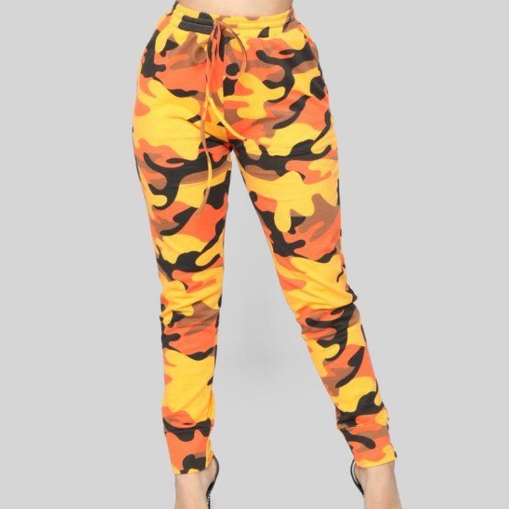 Orange camo pants